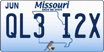 MO license plate QL3I2X