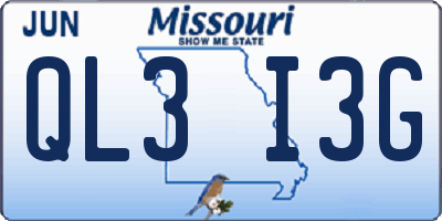 MO license plate QL3I3G