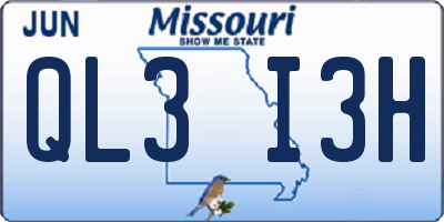 MO license plate QL3I3H