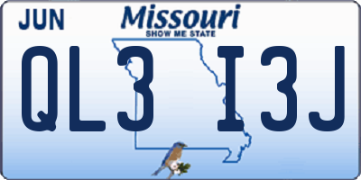 MO license plate QL3I3J