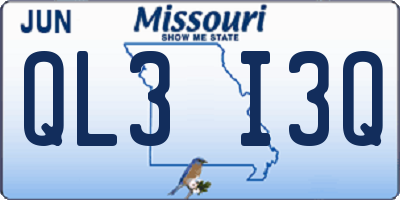 MO license plate QL3I3Q