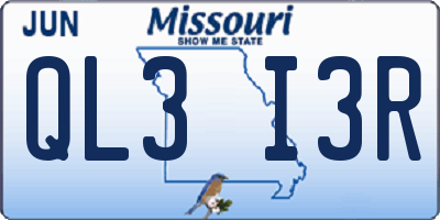 MO license plate QL3I3R