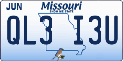 MO license plate QL3I3U