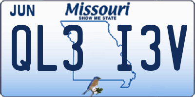 MO license plate QL3I3V