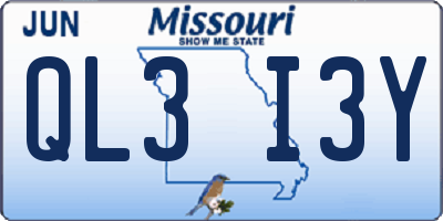 MO license plate QL3I3Y