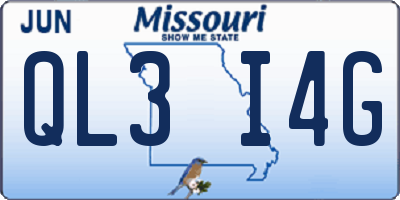 MO license plate QL3I4G