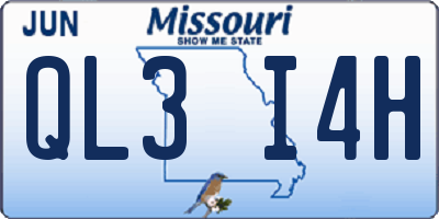 MO license plate QL3I4H