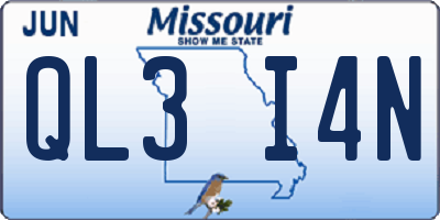 MO license plate QL3I4N