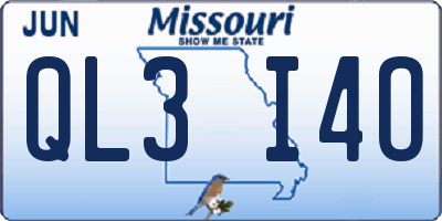 MO license plate QL3I4O