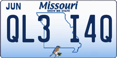 MO license plate QL3I4Q