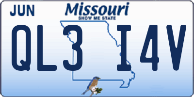 MO license plate QL3I4V
