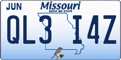 MO license plate QL3I4Z