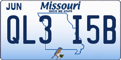 MO license plate QL3I5B