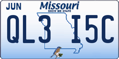 MO license plate QL3I5C