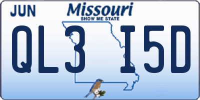 MO license plate QL3I5D