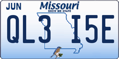 MO license plate QL3I5E