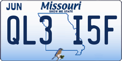 MO license plate QL3I5F