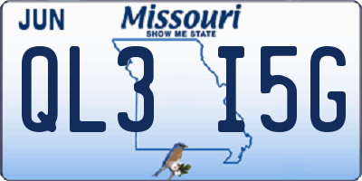 MO license plate QL3I5G