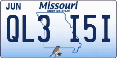MO license plate QL3I5I