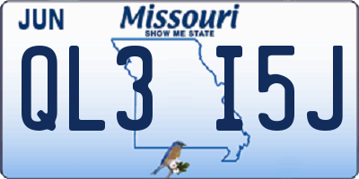 MO license plate QL3I5J