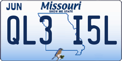 MO license plate QL3I5L