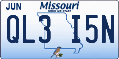 MO license plate QL3I5N