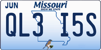 MO license plate QL3I5S