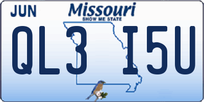 MO license plate QL3I5U