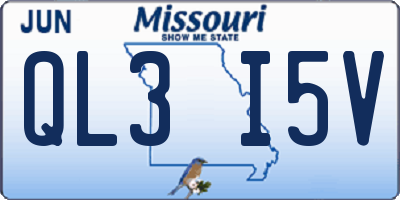 MO license plate QL3I5V