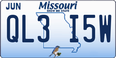 MO license plate QL3I5W