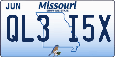 MO license plate QL3I5X