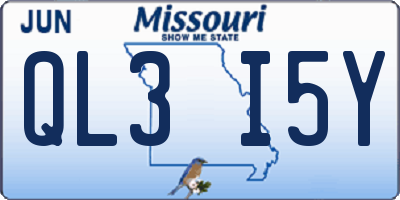 MO license plate QL3I5Y