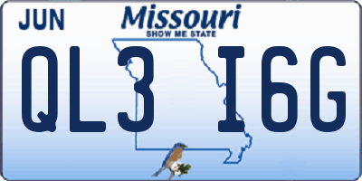 MO license plate QL3I6G