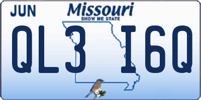 MO license plate QL3I6Q