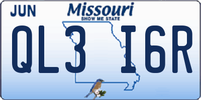 MO license plate QL3I6R