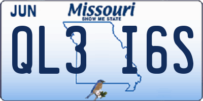 MO license plate QL3I6S
