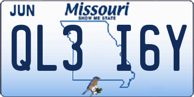 MO license plate QL3I6Y