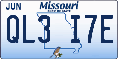 MO license plate QL3I7E