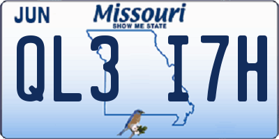 MO license plate QL3I7H