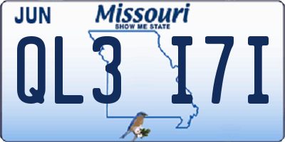 MO license plate QL3I7I