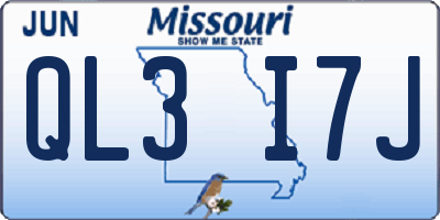 MO license plate QL3I7J