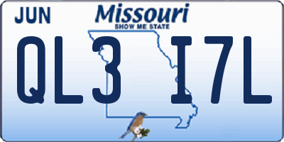 MO license plate QL3I7L