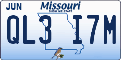 MO license plate QL3I7M