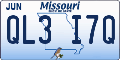 MO license plate QL3I7Q