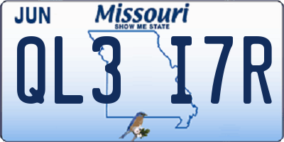 MO license plate QL3I7R
