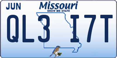 MO license plate QL3I7T
