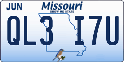 MO license plate QL3I7U