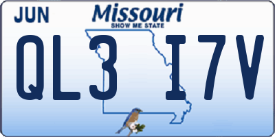 MO license plate QL3I7V