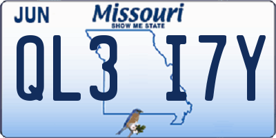 MO license plate QL3I7Y