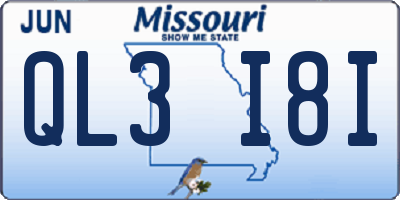 MO license plate QL3I8I